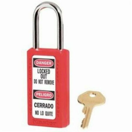 MASTER LOCK Zenex 411 Lockout Padlock, , Different Key, Red, Thermoplastic Body 411LTRED